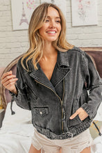 Black Charcoal Vintage Washed Rider Jacket