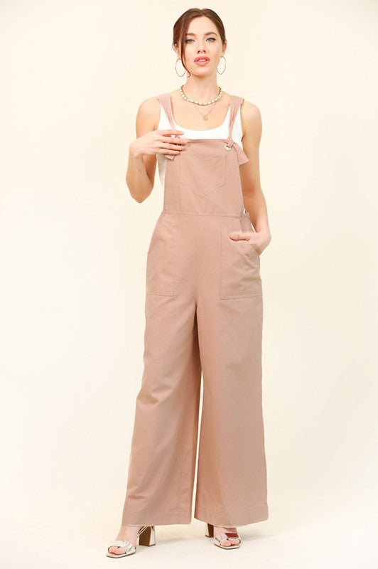 Dusty Rose Knot Detail and Wide Leg Jumpsuits