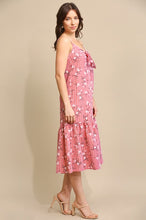 Red Gingham and Floral Knotted Detail Cami Dress