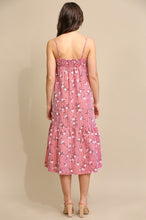 Red Gingham and Floral Knotted Detail Cami Dress