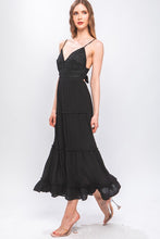 Black Crochet Layered Panels Long Dress