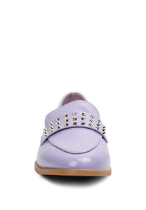 Lilac Meanbabe Semicasual Stud Detail Patent Loafers