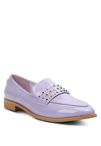 Lilac Meanbabe Semicasual Stud Detail Patent Loafers
