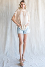 Champagne Solid Mock Neck Top