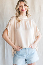 Champagne Solid Mock Neck Top