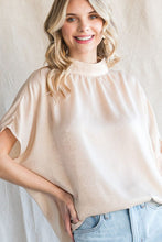 Champagne Solid Mock Neck Top