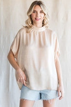 Champagne Solid Mock Neck Top