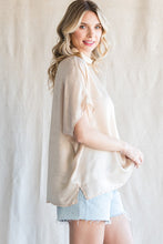 Champagne Solid Mock Neck Top