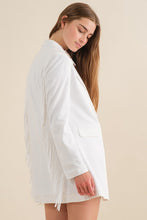 Off White Double Breasted Fringe Blazer
