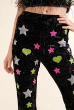 Black Velvet Feather Crop Top Pants Set