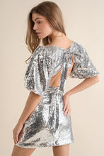 Silver Sequin Tie Back Top with Mini Skirt Set