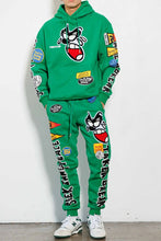Green Spring Break Chenile Patch Graphic Jogger
