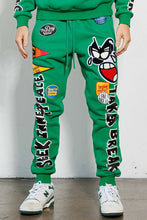 Green Spring Break Chenile Patch Graphic Jogger
