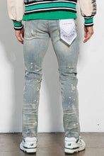 Lt.Sand Tint Spring Break Multi Patches Slim Fit Pants