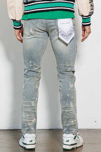 Lt.Sand Tint Spring Break Multi Patches Slim Fit Pants