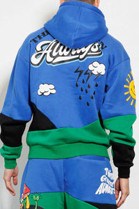 Royal Think Green Cut&Sew Graphic Hoodie