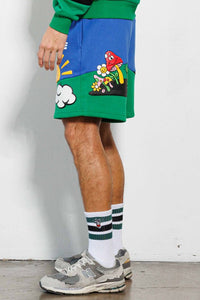 Royal Think Green Cut&Sew Graphic Shorts