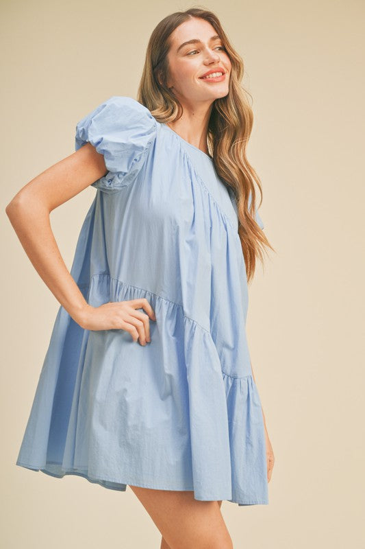 Conflower Blue Babydoll Mini Dress – Aquarius Brand