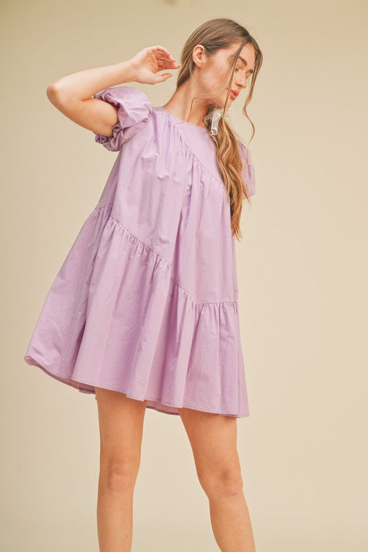 purple babydoll mini dress Lilac Babydoll Mini Dress – Aquarius Brand
