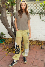 Pistachio Embroidered Patchwork Detail Jogger Pants