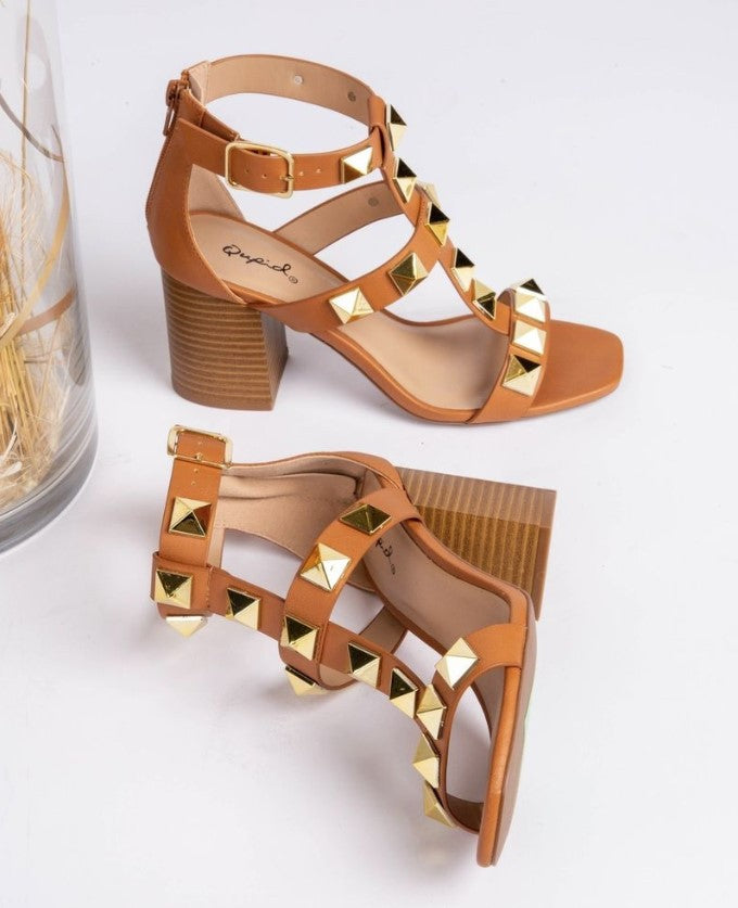 Camel Nail Fashion Chunky High Heels