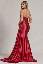 Burgundy Embellished Illusion Top Side Overskirt