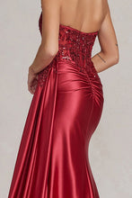Burgundy Embellished Illusion Top Side Overskirt