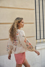 Cream Embroidery & Trimmed Top