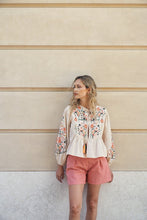 Cream Embroidery & Trimmed Top