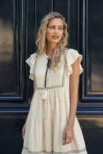 Natural Trim Detailed Midi Dress