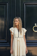 Natural Trim Detailed Midi Dress