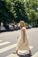 Natural Trim Detailed Midi Dress