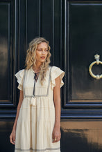 Natural Trim Detailed Midi Dress