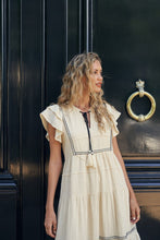 Natural Trim Detailed Midi Dress