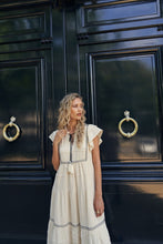 Natural Trim Detailed Midi Dress