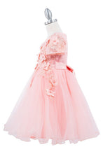 Peach Cap Sleeve 3D Dress