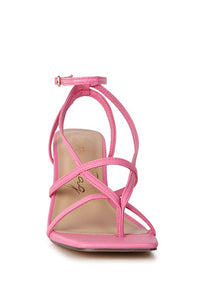 Pink Stalker Strappy Ankle Strap Sandals