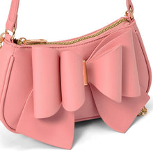 Rose Pink Willow Bow Baguette Shoulder Bag