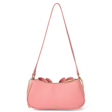 Rose Pink Willow Bow Baguette Shoulder Bag