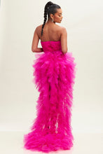 Magenta Tulle Layers Mesh Dress