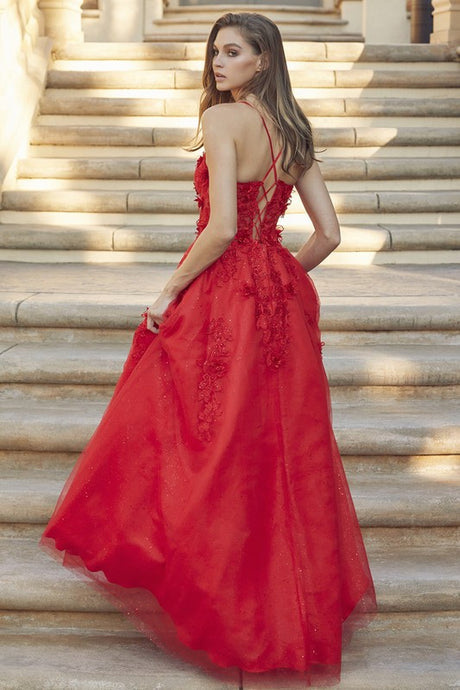 Red Embroidered Top A Line Contrast Dress