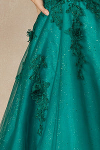 Emerald Embroidered Top A Line Contrast Dress