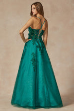 Emerald Embroidered Top A Line Contrast Dress