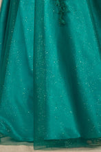 Emerald Embroidered Top A Line Contrast Dress