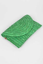 Green Straw Envelope Convertible Clutch Bag
