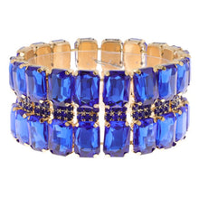 Octagon Cut Crystal Gemstone Stretch Bracelet