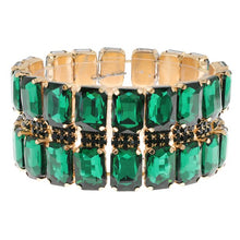 Octagon Cut Crystal Gemstone Stretch Bracelet