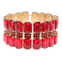 Octagon Cut Crystal Gemstone Stretch Bracelet