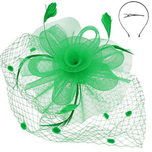 Floral Mesh Netting Veil Fascinator W Headband