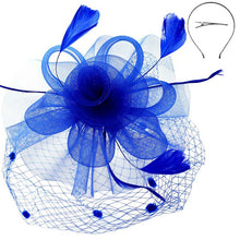 Floral Mesh Netting Veil Fascinator W Headband